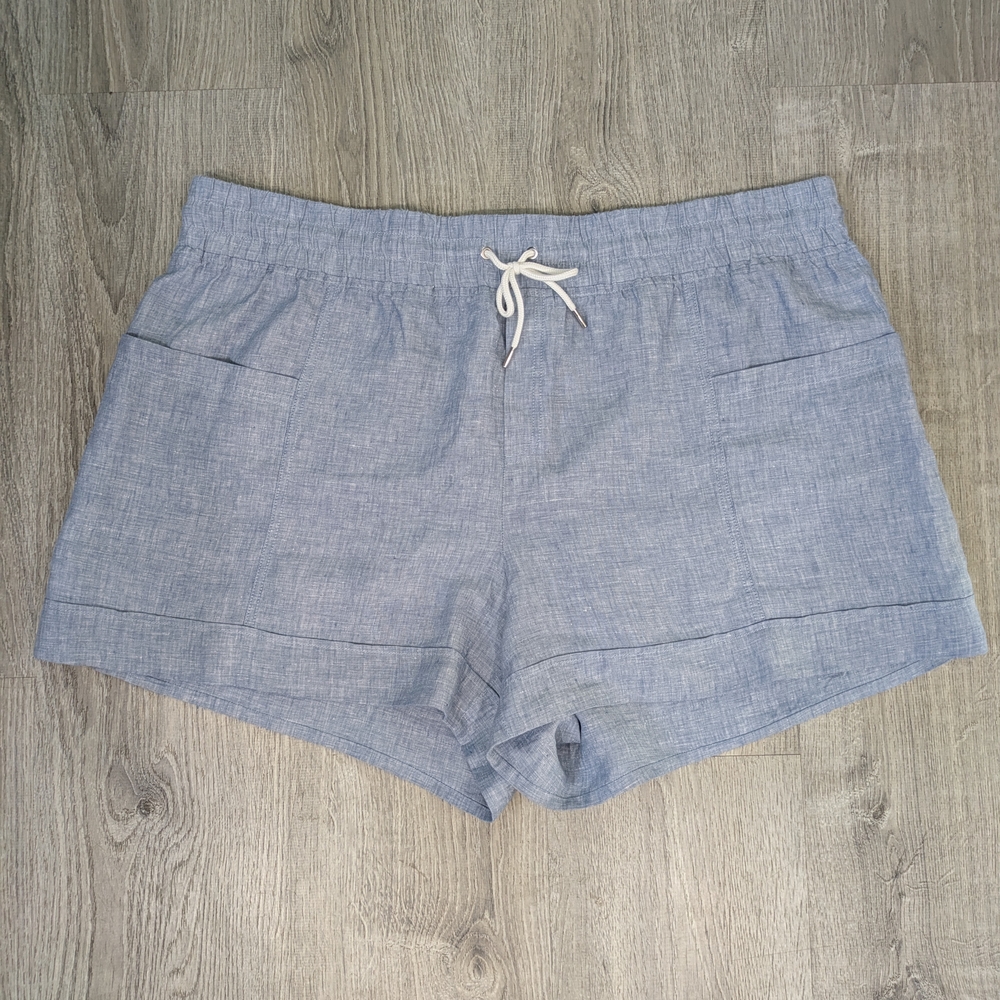 Athleta High Waist Blue Shorts Relaxed Fit - Picture 2 of 7